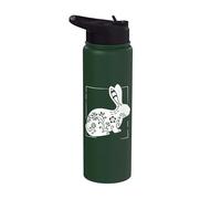 Rabbit Floral Mandala For Bunny Lovers Women Girl Stainless Steel Insulated Water Bottle