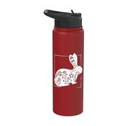 Rabbit Floral Mandala For Bunny Lovers Women Girl Stainless Steel Insulated Water Bottle