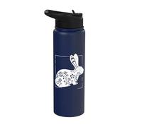 Rabbit Floral Mandala For Bunny Lovers Women Girl Stainless Steel Insulated Water Bottle