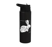 Rabbit Floral Mandala For Bunny Lovers Women Girl Stainless Steel Insulated Water Bottle