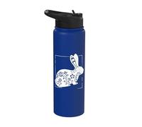 Rabbit Floral Mandala For Bunny Lovers Women Girl Stainless Steel Insulated Water Bottle