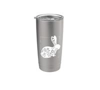 Rabbit Floral Mandala For Bunny Lovers Women Girl Vaso térmico de acero inoxidable de doble pared