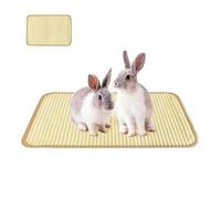 Rabbit Foraging Mat - Bunny Activity Pad | 15.7x23.6 Inches Pet Rug with Woven Grass Texture, Natural Straw Fiber Mat with Breathable Design, Small Animal Cage Hutch Liner for Rest Biting Nesting