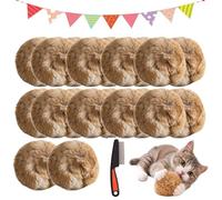 Rabbit Fur Ball Cat Toy, 3.15 in Catnip Ball, Rabbits Furs Balls Cat Toy with Soft Plush Lightweight Furry Interactive Cat Toys for Chasing, Kicking & Indoor Exercise, Washable Bunny Kick Toys (*20)