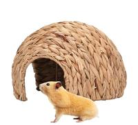 Rabbit Grass House - Casa de Dormir para Conejo, Casa de Conejo Hecho a Mano | Acogedora Casa de Hamster, Escondite de Conejo con Cola de Gato para el Hogar Interior y Exterior