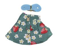 Rabbit Harness and Leash Set | Adjustable Bunny Vest for Ferrets/Guinea Pigs/Hamsters | Escape Discouraging Small Pet Harness with Strawberry Floral Design | Soft Cotton (Metro)