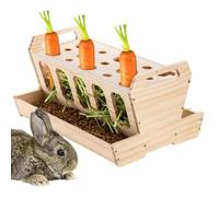 Rabbit Hay Holder - Bunny Feeder Feeding Station,Bunny Hay Rack with Detachable Top, Small Animal Feeder, Wooden Guinea Pigs Hay Feeder for Rabbits Chinchillas