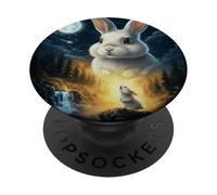 Rabbit Howling to The Moon Vintage Funny Rabbit PopSockets PopGrip Adhesivo
