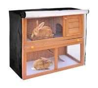 Rabbit Hutch Outdoor Cover, doble conejo jaula Dust Cover para invierno con cremallera Opening, Dustproof Windproof Pet Winter Protection Supplies |For Garden Patio Backyard Lawn Outside