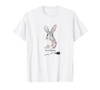 Rabbit I Didn'T do it. Cable de alimentación de Conejo Divertido diseño Negro Letra Camiseta