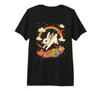 Rabbit in The Sky Bunny Rainbow Zanahorias, Mujeres, Hombres, Niños Camiseta Premium
