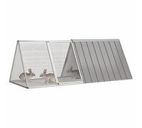 Rabbit Jaula con run, grande, 201,5 x 80,5 x 71 cm, sombrero de acero recubierto de polvo gris para uso en exterior e interior, duradero y espacioso espacio de vida para mascotas pequeñas