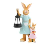 Rabbit Lamp - Solar Powered Garden Bunny Statue | Easter Bunny Lantern | Resin Weatherproof, Warm Light, Family-Themed, For Outdoor Patio Porch Yard Lawn Pathway, Housewarming Gift For WomenRabbit Lam
