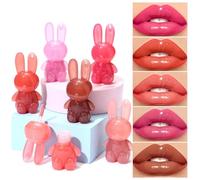 Rabbit Lip Glaze Hydrating Jelly Lip Gloss, Cute Rabbit Lipgloss Hidratante Labial Fleck Plumping Water Liquid Lipgloss Impermeable Durable Mejilla Rouge Tint Lipgloss
