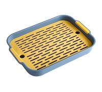 Rabbit Litter Box Dual Layer PP Bunny Litter Box Rectangular Rabbit Litter with Handle Deep Smooth 10.6x7.3x1.6in Small Animal Litter Box Rabbit Litter