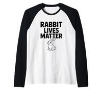 Rabbit Lives Matter Divertido Humor sobre los Derechos de los Animales Camiseta Manga Raglan