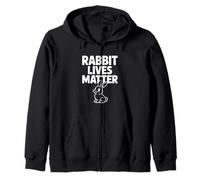 Rabbit Lives Matter Divertido Humor sobre los Derechos de los Animales Sudadera con Capucha