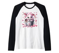 Rabbit Love Graphic For Bunny Mom Cute Valentines Animal Camiseta Manga Raglan