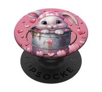 Rabbit Love Graphic For Bunny Mom Cute Valentines Animal PopSockets PopGrip Adhesivo