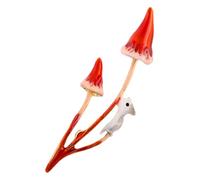 Rabbit Mushroom Brooch Clothing Scarf Safety Cute Collar Women Breastpin Easter Enamel Back Pins Clothes Pin Green Alloy