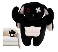 Rabbit Plush, Scary Muscle Bunny Standing Toy, Soft Huggable Pillow Doll for Christmas, Boys, Girls, Adults, Bedside, Sofá, Desk, Shelf, Car, Sleeping, 11,81x5,91x4,72 Pulgadas, White, Black