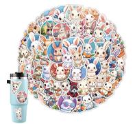 Rabbit Stickers, Cute Bunny Decals, Waterproof Vinyl, Aesthetic Animal Designs, Water Bottles, Laptops, Scrapbooking, for Bunny Lovers, Kids and Teens, 8 x 4 cm 30 g Multicolor