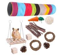 Rabbit Tunnel Tube, Toys Bunny Tunnels and Tubes, Guinea Toys Accessories, Hideaway Toys, Natural Rabbit Toys for Hiding Training Chinchillas, Ferrets, Guinea, Gerbils, Hamsters, Dwarf Rabbits