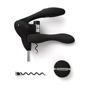 Rabbit W6004N - Sacacorchos de Palanca Original para Vino con cortacápsulas y Espiral Adicional, Acabado Negro, acción de Palanca Suave para una extracción del Corcho sin Esfuerzo