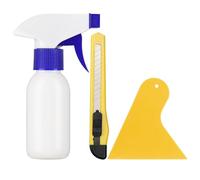 rabbitgoo Kit de Herramientas para Vinilos para Cristales, Incluido una Botella Pulverizadora, una Escobilla de Goma, un Cuchillo Utilitario Retráctil