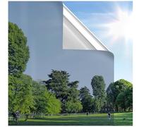 rabbitgoo Vinilos Espejo para Ventanas Privacidad, Lamina Solar Ventana Anti UV Anti Calor, Vinilos para Cristales Estatico, Removible Reutilizable, para Hogar Oficina Tienda, 44.5x200cm, Plata