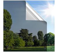 rabbitgoo Vinilos Espejo para Ventanas Privacidad, Lamina Solar Ventana Anti UV Anti Calor, Vinilos para Cristales Estatico, Removible Reutilizable, para Hogar Oficina Tienda, 90x200cm, Negro Plata