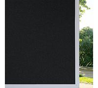 rabbitgoo Vinilos para Cristales Privacidad, 30x200cm Mate Negro, Vinilos para Ventanas Opaco, Lamina Vinilo Ventana Estático Anti UV, Vinilo Autoadhesivo Decorativo para Puertas Cristal Dormitorio