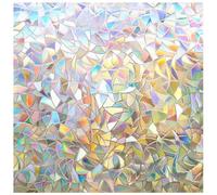 rabbitgoo Vinilos para Cristales Privacidad Efecto Arcoíris 60x200cm, Vinilo Ventana Translucido Sin Pegamento, Anti UV, Lámina Adhesivo Cristal Decorativa para Balcón Sala de Estar Cocina Oficina