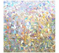 rabbitgoo Vinilos para Cristales Privacidad Efecto Arcoíris 90x200cm, Vinilo Ventana Translucido Sin Pegamento, Anti UV, Lámina Adhesivo Cristal Decorativa para Balcón Sala de Estar Cocina Oficina