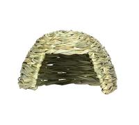 Rabbits Grass House - Refugio de paja tejida a mano, cama animal pequeño | Refugio de heno plegable compacto con diseños de anidación aireados, cómoda camada para chinchillas guinea conejillos de