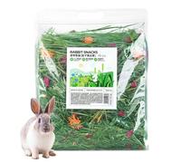 Rabbits Hay Food, Natural Grass Hay Bedding, Digestive Support Pet Food, Safe Small Animal Treat, Fresh and Nutritious, Hamsters Chinchillas Gerbils, 30x30x6cm Green