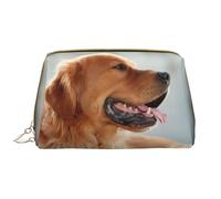 Rabbits On Grass - Bolsa de maquillaje portátil de piel estampada con diseño impreso de ancho completo, Perro Golden Retriever, Talla única