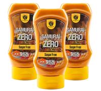 Rabeko Zero Salsa - mostaza con miel, 1 x 350 ml sin azúcar y baja en grasas (lote de 3, samurai)