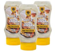Rabeko Zero Sauce - Aderezo picante de ajo, 3 x 350 ml sin azúcar y bajo en grasas - productos saludables, bajos en carbohidratos y calorías para ensaladas, patatas fritas, hamburguesas
