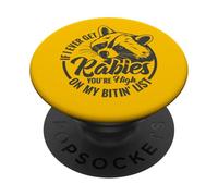 Rabia Lista Bitin Mapache Humor Oscuro Vida Silvestre Juego de Palabras PopSockets PopGrip Adhesivo