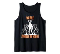 Rabino de día Zombie de Noche Divertido Halloween Espeluznante Camiseta sin Mangas