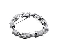 RABNZHDEO 12.3mm Moissanite Cuban Chain Bracelet Men Jewelry 925 Sterling Silver D VVS Moissanite Link Bracelet White Gold Plated(9INCH_Platinum Plated)