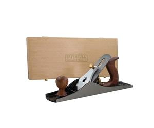 Rabot à main Faithfull n° 5 dans un coffret en bois - Rabot d'établi en fonte usiné avec précision pour bois durs et tendres, préparation, ébénisterie et menuiserie générale