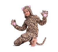 Rabtero Mono Animal para Niños - Cheetah Neutral, Leopardo - Ropa de Halloween/Navidad/Carnaval Infantil Especial para Niños 4-6