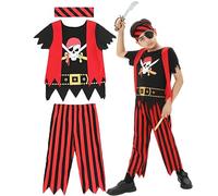 Rabtero Trajes de piratas infantiles, trajes de piratas infantiles, 3 juegos de rol de piratas, adecuados para niños de 3-4 años