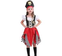 Rabtero Trajes de piratas infantiles, vestidos de princesa piratas infantiles, solo sombreros, trajes de rol de piratas infantiles de 5-6 años