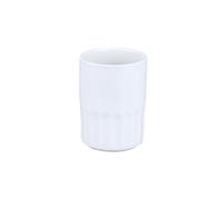 RabyLeo Taza recta de cerámica blanca pura sin mango para casa de té de la mañana, restaurante, taza de hotel, vasos para cepillos de dientes (blanco y B)