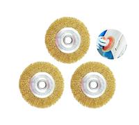 RAC814 - Cepillo de alambre de repuesto para limpiador de patio Ryobi, 3 cepillos de rueda de alambre con agujero de eje para Ryobi RY18PCA-0, OPC1800, OPC1815 y más limpieza de desechos de juntas de