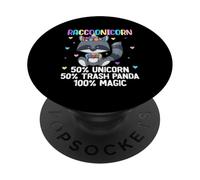 Racconicorn 50% Unicornio 50% Papelera Panda 100% Magia PopSockets PopGrip Adhesivo