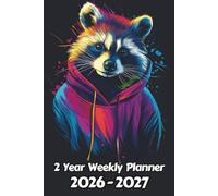 Raccoon 2 Year Weekly Planner: 104 Week Sunday to Saturday Calendar | Gift For People Who Love Forest Animals, Wildlife Lovers | Ideal for ... and Busy Individuals | 6 x 9 Inches | v1